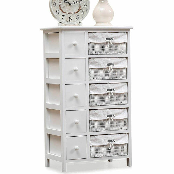 Levede Chest of Drawers Dresser Bedroom Storage Cabinet Baskets Hallway Tables