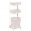 Image of 3 Tier Bathroom Laundry Clothes Baskets Bin Hamper Mobile Rack Removable Shelf