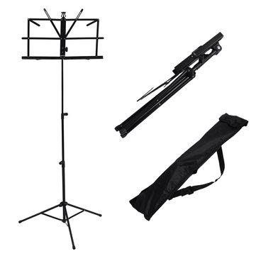 Foldable Aluminum Alloy Guitar Stand Holder Music Sheet Tripod Stand Height Adjustable with Carry Bag for Musical Instrument