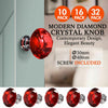 Image of 10 Pcs 40mm Clear Diamond Shape Glass Door Knob Drawer Cabinet Handle