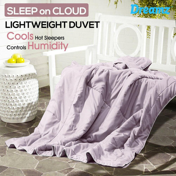 DreamZ Microfibre All Season Bamboo Lightweight Quilt Duvet Queen Size Purple