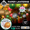 Image of 12" Paper Lanterns for Wedding Party Festival Decoration - Mix and Match Colours