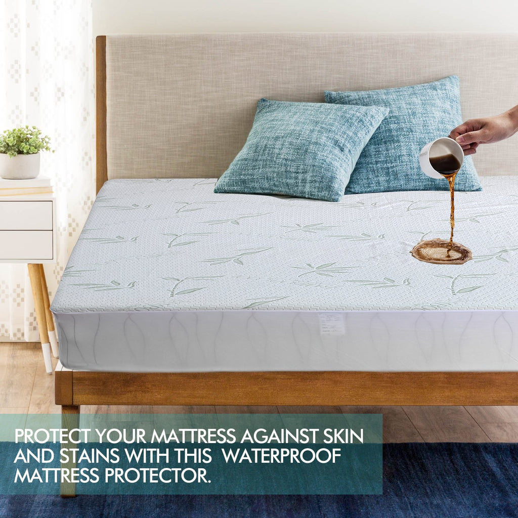 DreamZ Fitted Waterproof Mattress Protector with Bamboo Fibre Cover Single Size