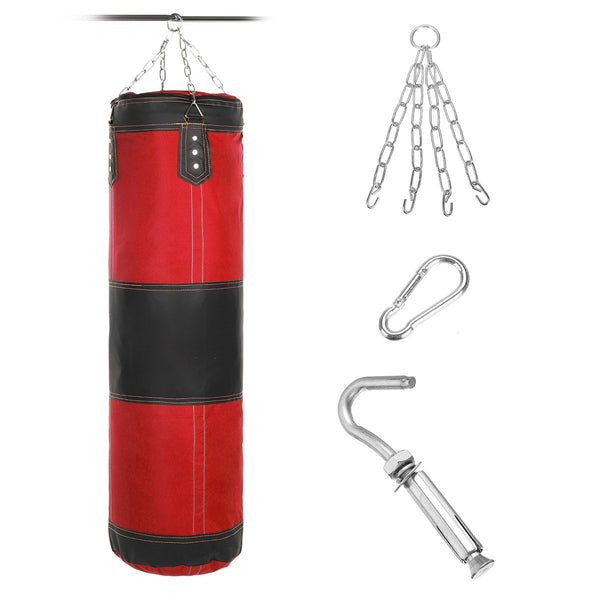 60/80/100/120cm Leather Boxing Training Punching Bag Hanging Empty Heavy Sandbag Boxing Target