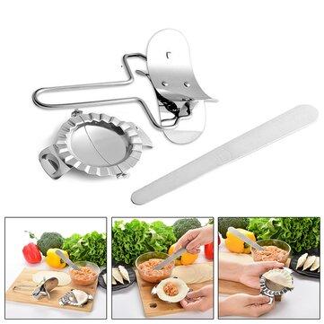3pcs Stainless Steel Dumpling Mold Dough Presser Cutter Kitchen Baking Tools
