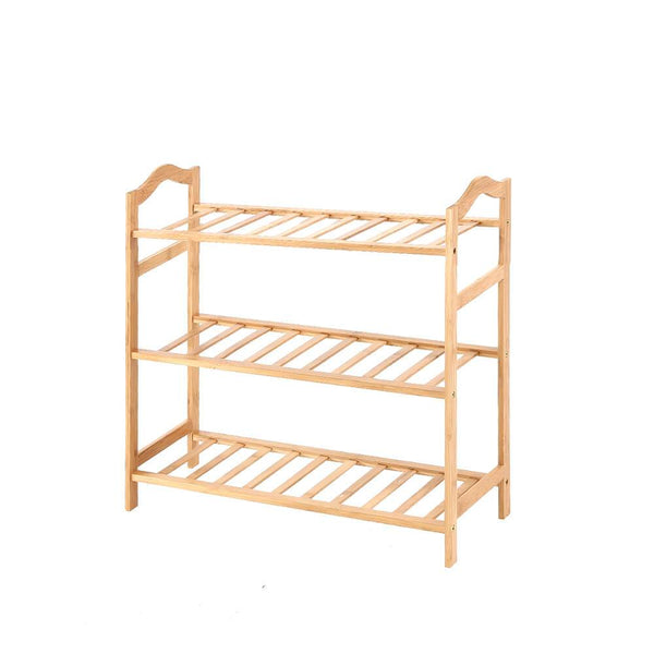Levede Bamboo Shoe Rack Storage Wooden Organizer Shelf Stand 3 Tiers Layers 70cm