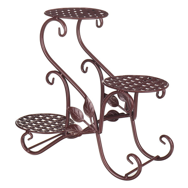 Metal Shelf Flower Pot Mini Black/White/Bronze 3 Layers Plant Stand Rack Holder For Garden Indoor Outdoor Decoration