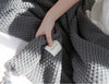 Image of Fringed Knitting Blanket Wool Blanket