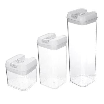 3PCS Dry Food Container Cereal Pantry Storage Box Airtight Set
