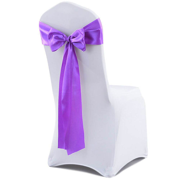 50x Satin Chair Sashes Cloth Cover Wedding Party Event Decoration Table Runner