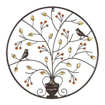 Brown Tree of Life Wall Hanging Art Picture Metal Iron Sculpture BIG 62cm Wall Decorative Art Kit Garden Home Office Decors