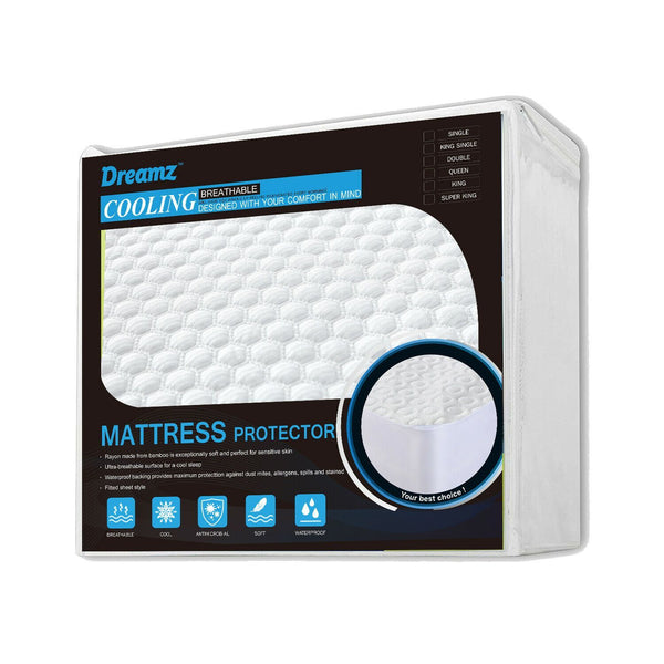 DreamZ Fitted Waterproof Mattress Protectors Quilted Honeycomb Topper Covers Q