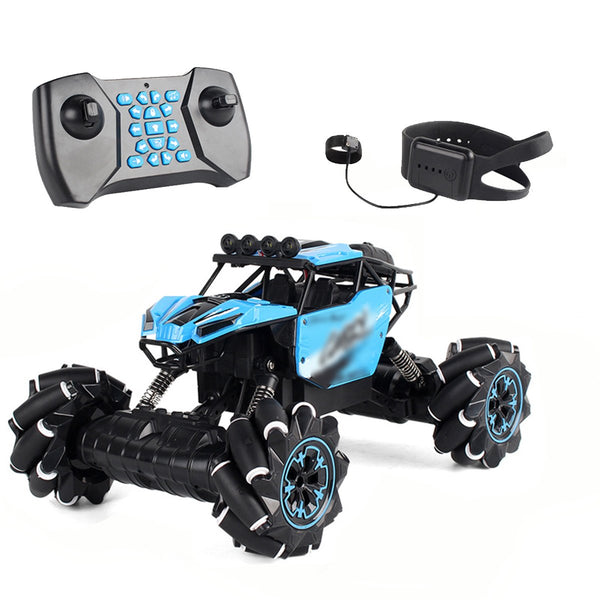 2.4GHz 4WD Watch Remote Control Electric Gesture Sensor Music RC Stunt Car Off-Road Vehicle Picnic Camping Toys with Light