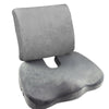 Image of Memory Foam Seat Cushion Lumbar Back Support Orthoped Office Pain Relief Grey