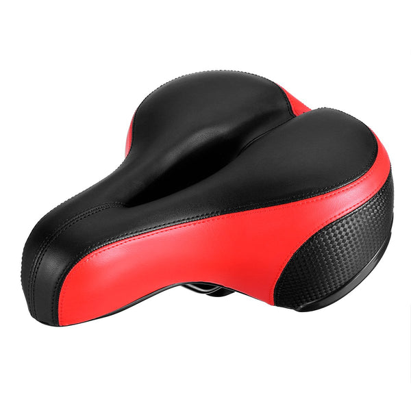 BIKIGHT Wide Bum Cycling Sprung Bike Saddle Bicycle Seat Gel Cushion Comfort Soft Saddles With Reflective Stripe