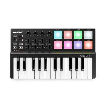 WORLDE Panda Mini Portable 25-Key USB Keyboard Drum Pad and MIDI Controller