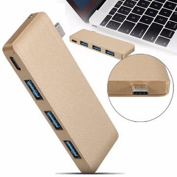 USB Type C To 3 Port USB 3.0 Hub Adapter For 2016 Macbook 12 Inch/2017 Macbook Pro 13"/15"