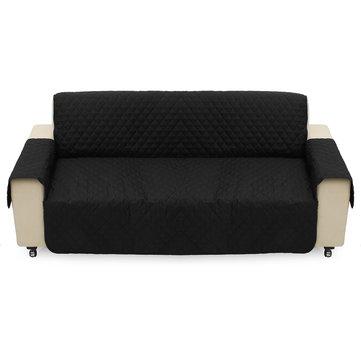 Black Pet Sofa Couch Protective Cover Pads Removable Strap Waterproof Cat Pad 3 Seater Sofa Mat