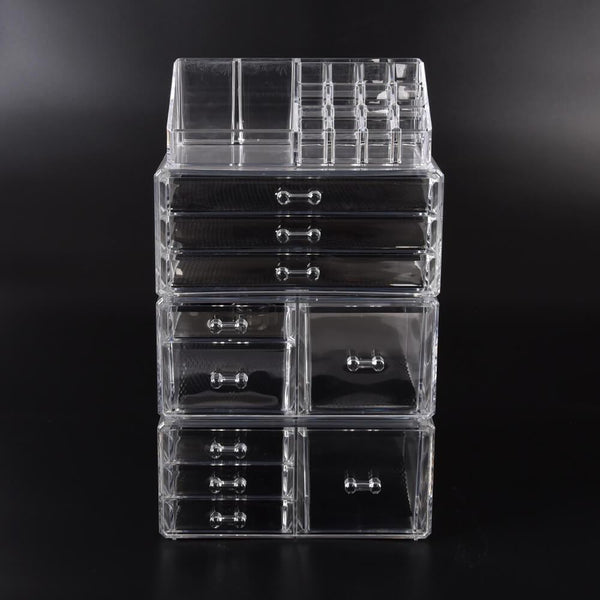 9 Drawer Clear Acrylic Cosmetic Makeup Organizer Jewellery Storage Box