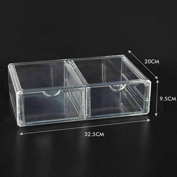 Cosmetic Organizer Clear Acrylic Jewellery Box Makeup Storage Case Drawers