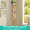 Image of Levede 5 Tier Corner Wall Shelf Display Shelves DVD CD Storage Zig-tag Rack