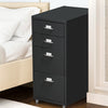 Image of 4 Tiers Steel Orgainer Metal File Cabinet With Drawers Office Furniture Black