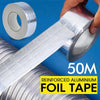 Image of Reinforced Aluminium Foil Tape Insulation Heating Duct Silver 50mm x 50M