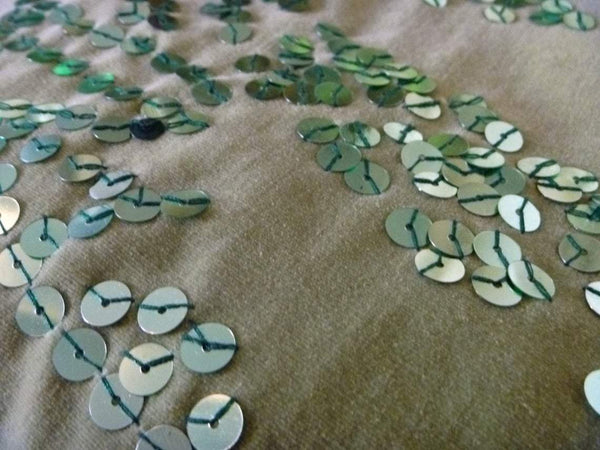 Palm Cushion. Jungle love vintage green velvet cushion, hand embroidered sparkle sequin palm. 35x35cm cushion includes insert.