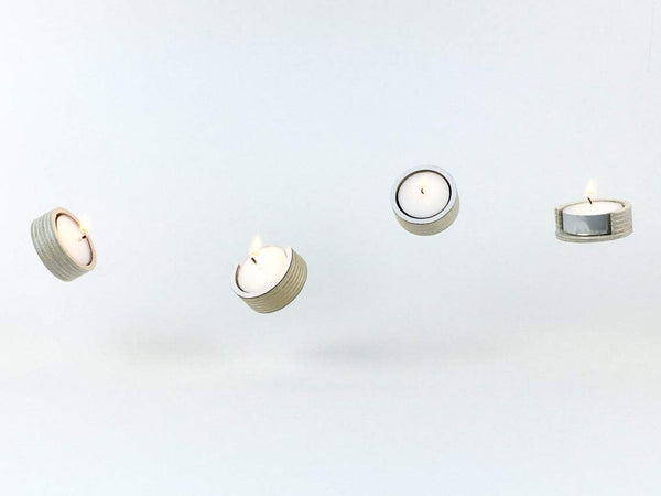 Birch Plywood Tealight Holder / Wedding table decor ; decoration ; decorations ; reception ; centerpiece ; lighting ; lights ; Beige ; Grey