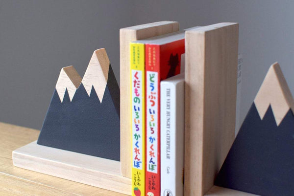 Mountain Peak Bookends, Woodland Nursery Decor, Modern Bookends, Bookends for Kids, Mountain Peak Decor, Book Decor, Kid Decor,Scandi Style
