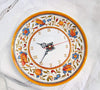 Image of Wall clock decorative for kitchen - 27 cm - Ceramic plate wall clock Large orange clock Majolica Housewarming gift for women