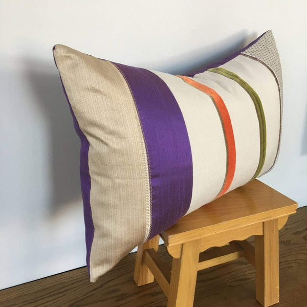 handmade cushion ,Velvet cushion ,Striped cushion ,Purple silk ,cushion ,home decor ,decorative cushion ,vintage decor ,velvet cushio