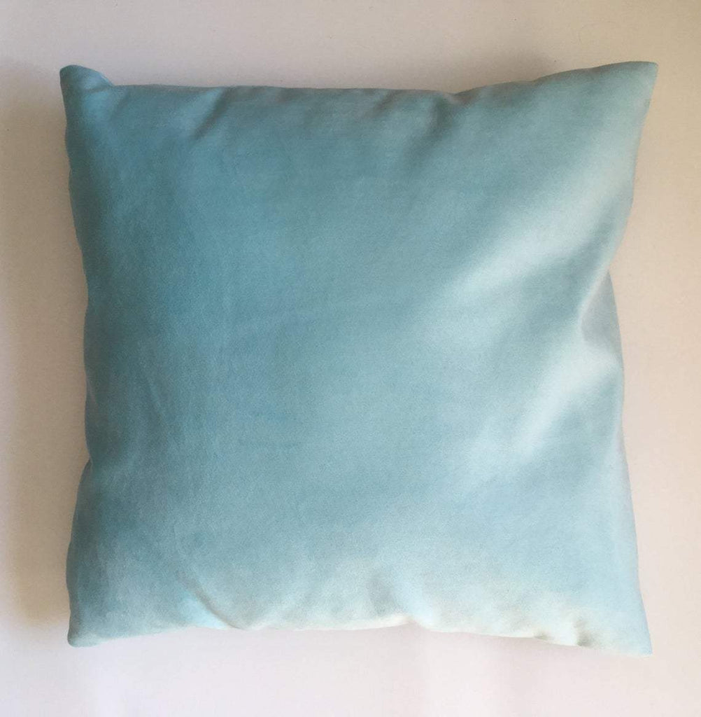 Baby Blue Velvet Hand Sewn Cushion Cover