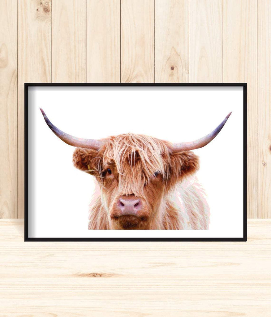 Cow Prints, Large Highland Cow Print, Printable Cow Poster, Modern Cow Wall Art, Farm Animal Decor, Animal Wall Print, Popular Cow Decor