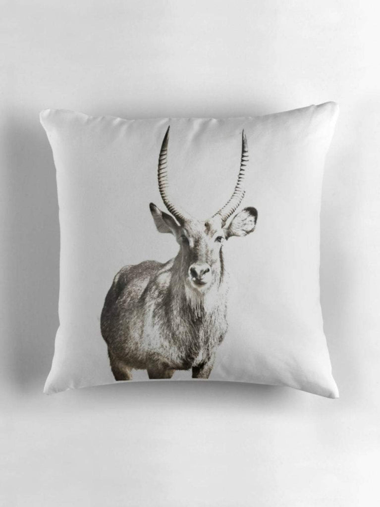 Antelope Cushion Cover - Throw Pillow - Stag - Gift for Animal Lovers - Wildlife - Waterbuck Cushion - Decorative Cushion - Neutral Tone
