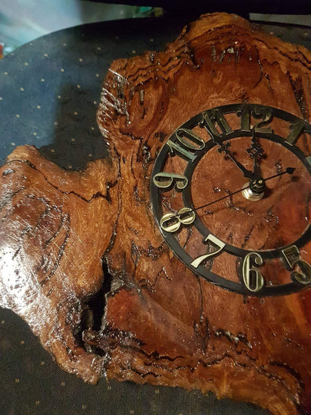black lip burl clock
