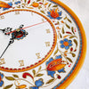Image of Kitchen decorative clock 21 cm Ceramic wall clock Hand painted orange Majolica Design wall clocks Hostess gift idea Housewarming gift 21 cm