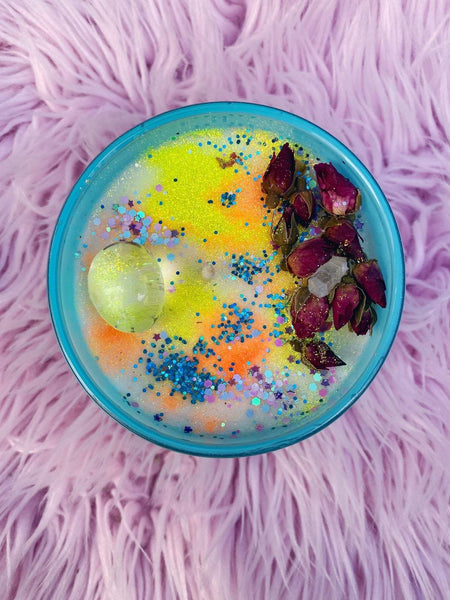 Clear Quartz Crystal candle bubblegum