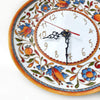 Image of Wall clock decorative for kitchen - 27 cm - Ceramic plate wall clock Large orange clock Majolica Housewarming gift for women