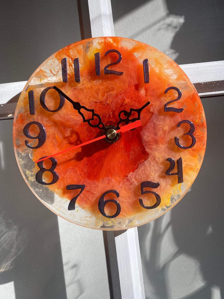 Custom made Resin clock with own choice of colours and quality mechanism