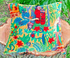 Image of Linen Connections Frida Kahlo Velvet Cushion Cover Frida's Garden Cushion Handmade Mexico Muertes Decorative Cushion 100% cotton velvet