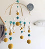 Image of CUSTOM made- Felt ball baby mobile- 'Galaxy' style- baby boy, baby girl, gender neutral nursery decor, crib mobile- design your own mobile