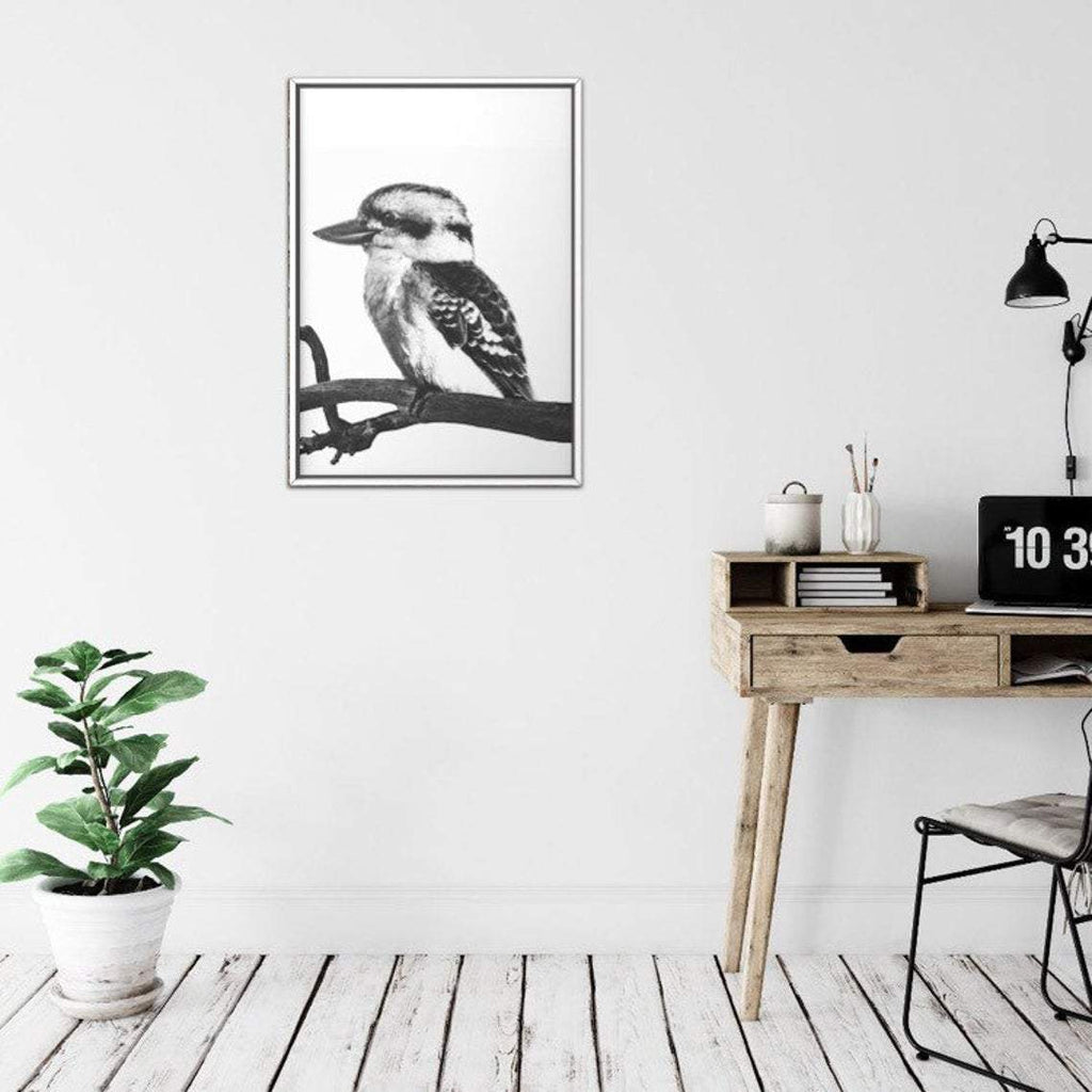 Kookaburra print, digital download, black and white photo, wildlife print, Kookaburra poster, printable wall art, instant download