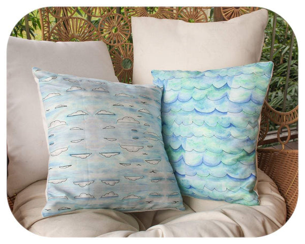 SALE >> Watercolour Waves Cushion Cover