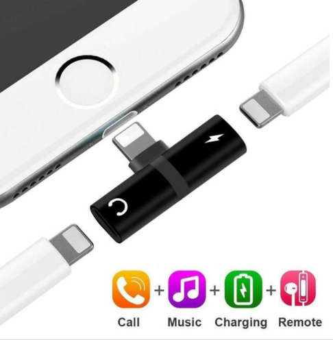 2 In 1 For Lightning 8pin Adapter Splitter For Iphone 7/8/X/11
