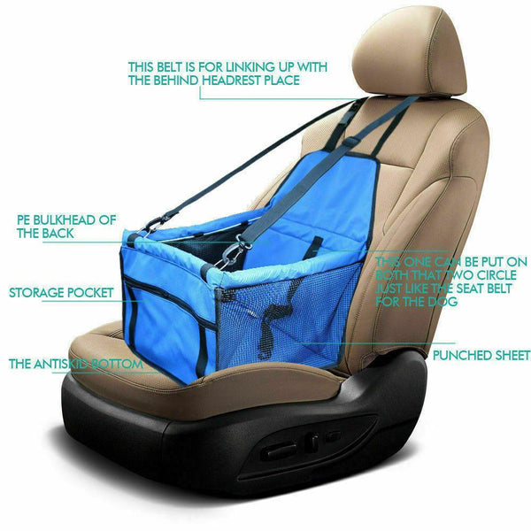 BLUE PaWz Pet Car Booster Seat Puppy Cat Dog Auto Carrier Travel Protector Safety