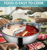 Image of 36cm Stainless Steel Twin Mandarin Duck Hot Pot Induction Cookware With Lid