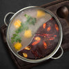 Image of 36cm Stainless Steel Twin Mandarin Duck Hot Pot Induction Cookware With Lid