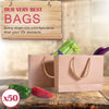 Image of 50x Brown Paper Bag Kraft Eco Recyclable Gift Carry Shopping Retail Bags Handles