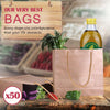 Image of 50x Brown Paper Bag Kraft Eco Recyclable Gift Carry Shopping Retail Bags Handles